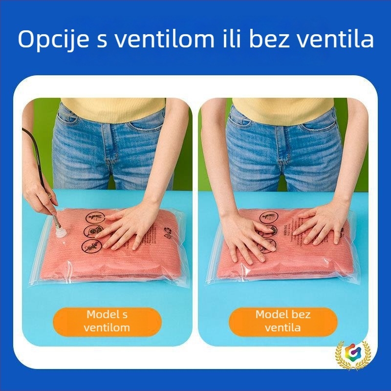 Prozirna zip vrećica s upozoravajućim tekstom za vakuumsko pakiranje odjeće i hlača za jogu