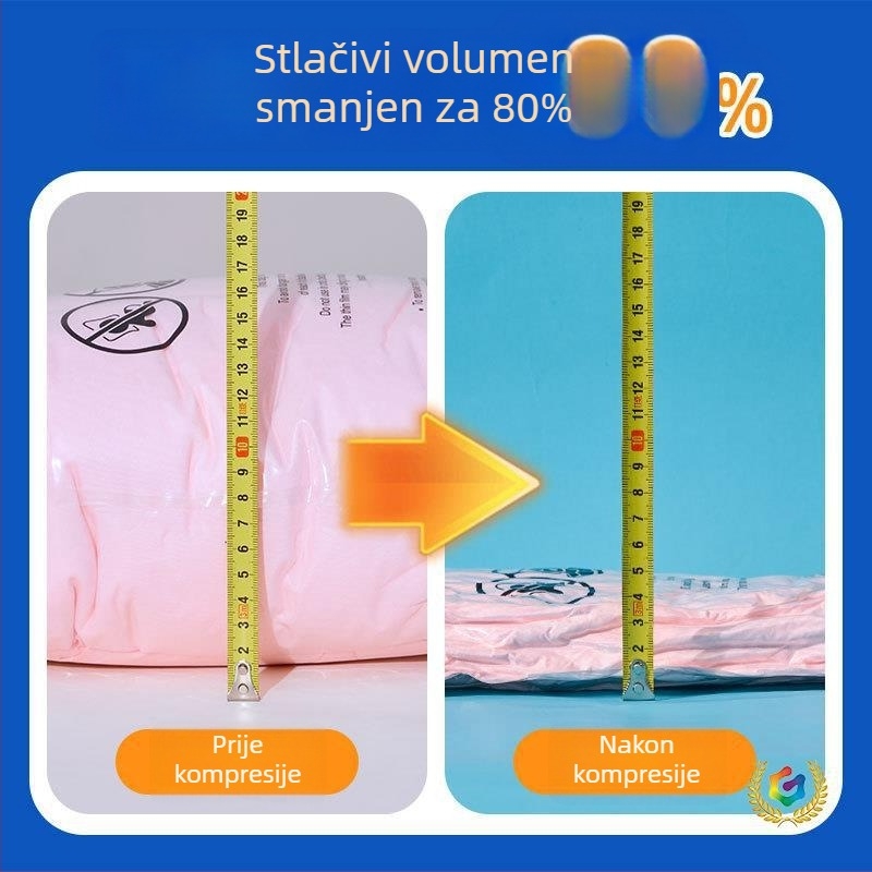 Prozirna zip vrećica s upozoravajućim tekstom za vakuumsko pakiranje odjeće i hlača za jogu