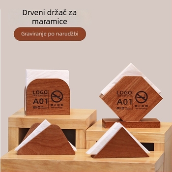 Vertikalni drveni držač za salvete i kutiju za maramice