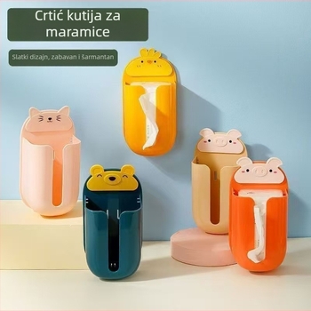 Kreativna kutija za maramice s crtanim likom – višenamjenski zidni držač maramica za dnevnu sobu i kupaonu