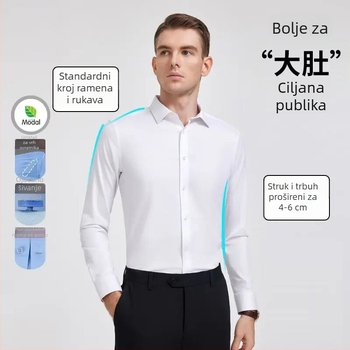 Modal košulja, bez glačanja, muška, dugih rukava, poslovno/ležerno