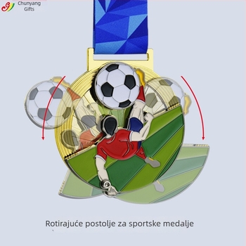 Rotirajuća metalna medalja za sportove – memorijalni maraton i dodjela nagrada za tenis, biciklizam, nogomet, košarku i trčanje