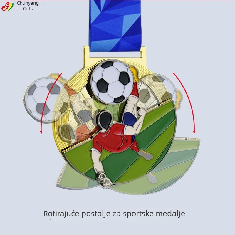 Rotirajuća metalna medalja za sportove – memorijalni maraton i dodjela nagrada za tenis, biciklizam, nogomet, košarku i trčanje