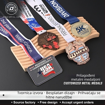 Prilagođena medalja za sportske događaje i maratone, zlatna medalja, prilagođeni počastni suvenir, metalna pločica