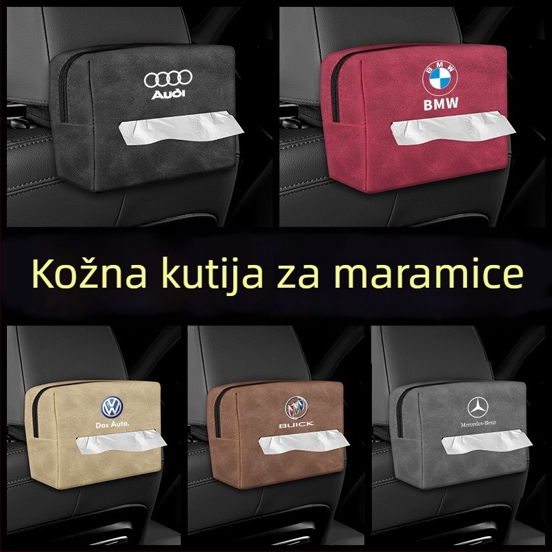 Plišan držač maramic za automobil, pričvršćen na stražnju stranu naslona sjedala – unutarnji dodatak