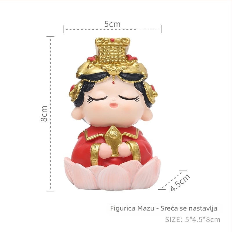 Figurica Mazu u kineskom stilu za stolni dekor, smola, mali ukras, kulturno-kreativni suvenir