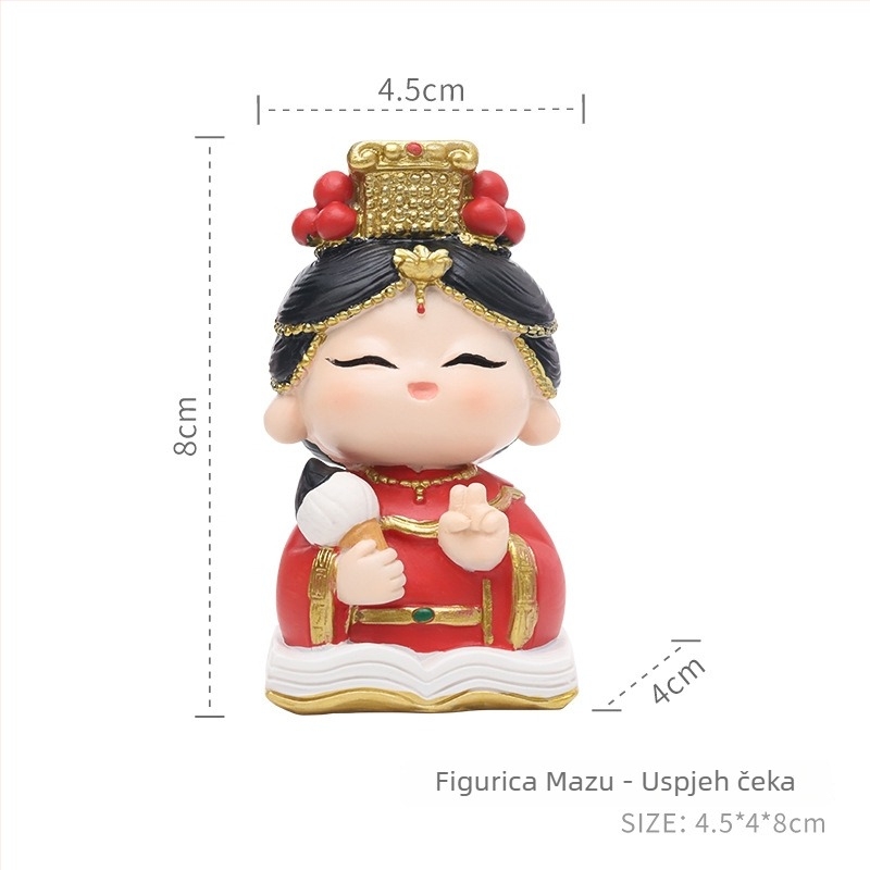Figurica Mazu u kineskom stilu za stolni dekor, smola, mali ukras, kulturno-kreativni suvenir