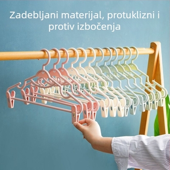 Antislip kućni set vješalica s klipsama za suknje i hlače, višenamjenska vješalica