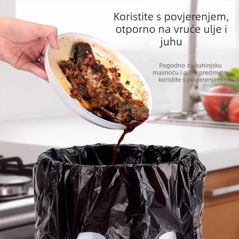 Role-type vreće za kućnu upotrebu, crne, velike veličine, zadebljane, ekstra debele, otporne na kidanje, vreće u stilu prsluka