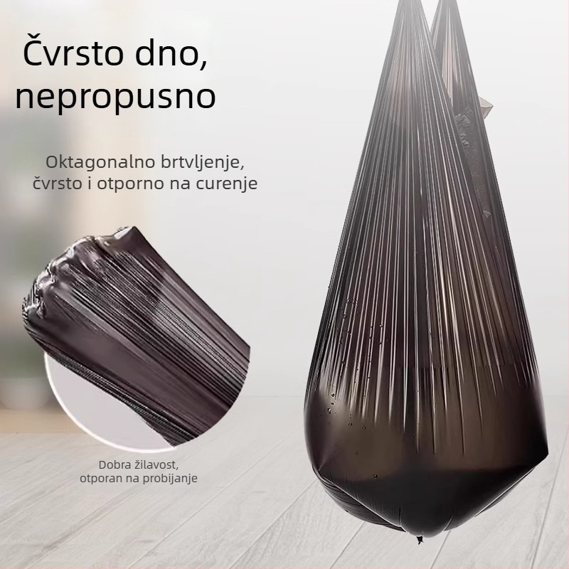 Role-type vreće za kućnu upotrebu, crne, velike veličine, zadebljane, ekstra debele, otporne na kidanje, vreće u stilu prsluka