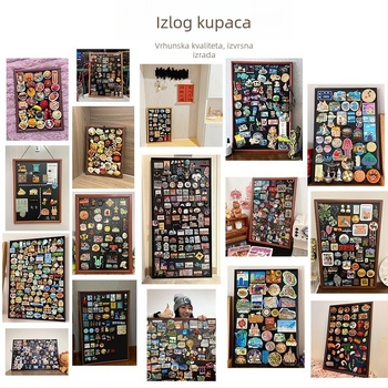 Drvena okvirna magnetska ploča za kućnu upotrebu, jednostrana ploča s metalnim panelom, za bilješke i fotografije
