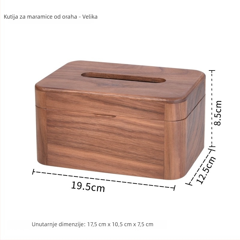 Drvena kutija za maramice za dnevni boravak – moderni minimalistički stolni kutija za papirnate ubruse
