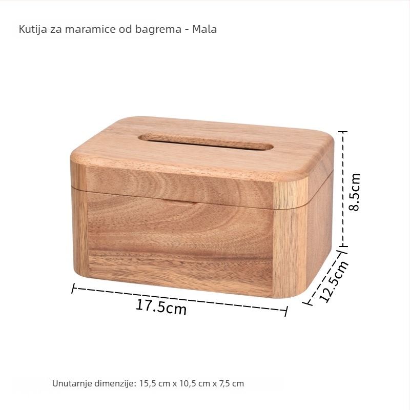Drvena kutija za maramice za dnevni boravak – moderni minimalistički stolni kutija za papirnate ubruse