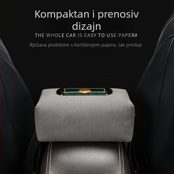 Automobilska kutija za maramice od suedea, organizator naslona za ruku, stražnji dio sjedala, klasične maramice, vrhunski dodatak interijeru automobila