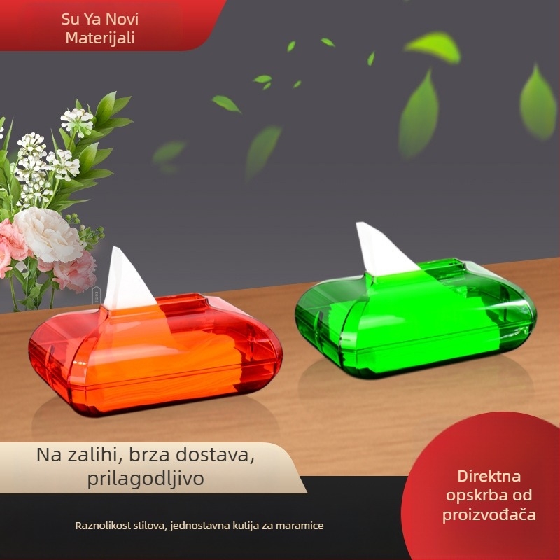 Kutija za maramice s magnetskim poklopcem, akrilna, stolna verzija za dom, automobil, dnevni boravak i kupaonica