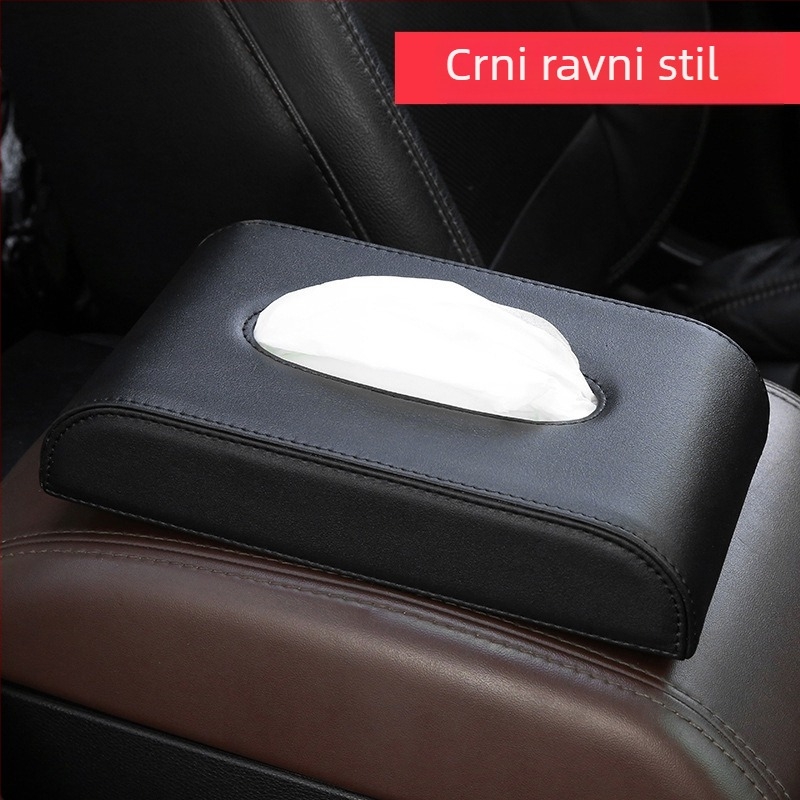 Kožna kutija za maramice za automobil, organizator uz naslon za ruku i ploču upravljača, univerzalne dimenzije 24×13×5 cm