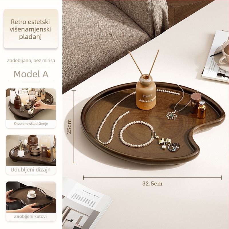 Dvostruki stolni regal za kozmetiku i parfeme – retro stil, moderni minimalistički izložbeni regal, ABS plast, bez montaže, protuklizna baza, za spavaću sobu ili kupaonu