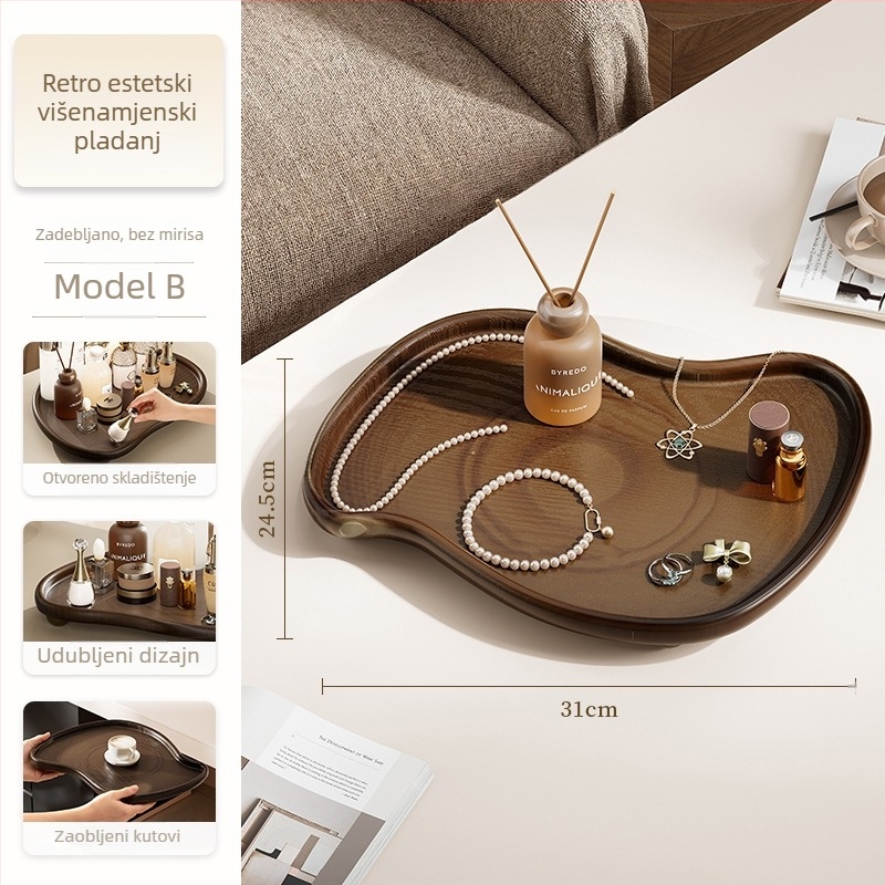 Dvostruki stolni regal za kozmetiku i parfeme – retro stil, moderni minimalistički izložbeni regal, ABS plast, bez montaže, protuklizna baza, za spavaću sobu ili kupaonu