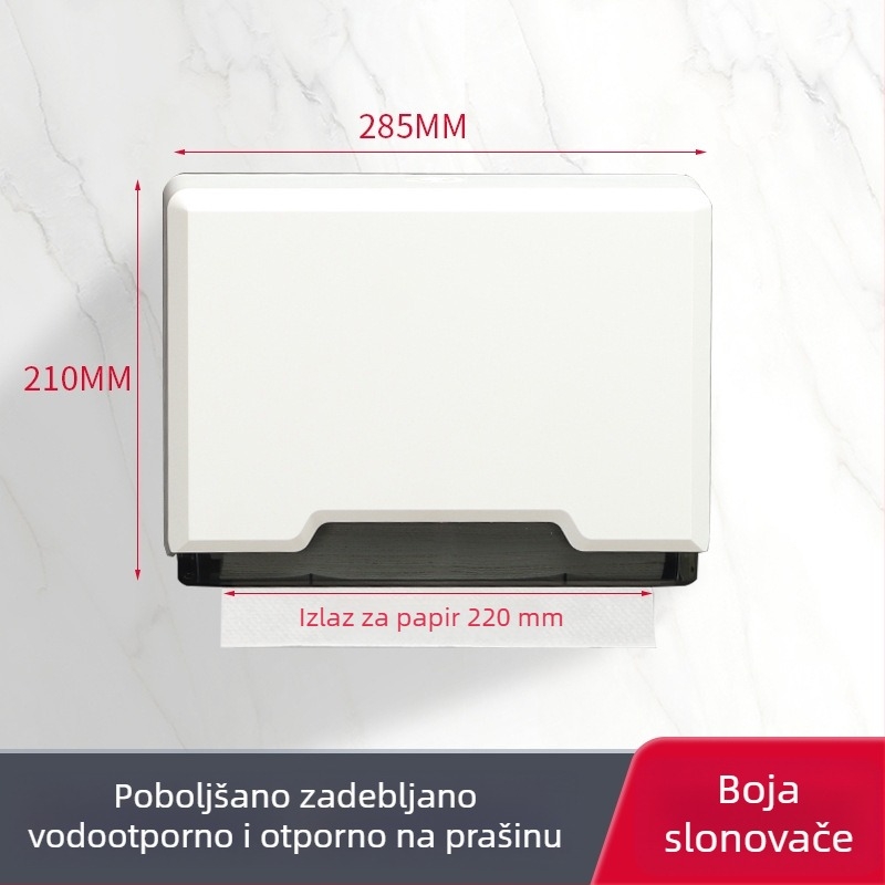 Zidna vodootporna kutija za maramice za kupaonicu – bez bušenja, za kućnu i poslovnu upotrebu