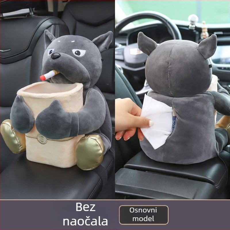 Kutija za maramice i koš za otpatke za automobil, dvostruki dizajn, slatka kutija za naslon za ruku, unutarnja dekoracija automobila