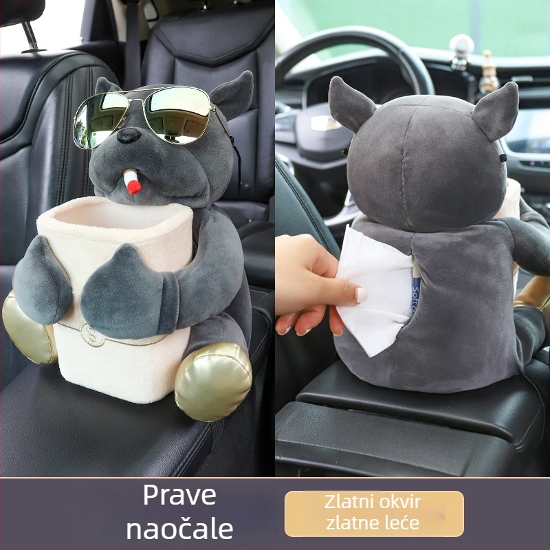 Kutija za maramice i koš za otpatke za automobil, dvostruki dizajn, slatka kutija za naslon za ruku, unutarnja dekoracija automobila