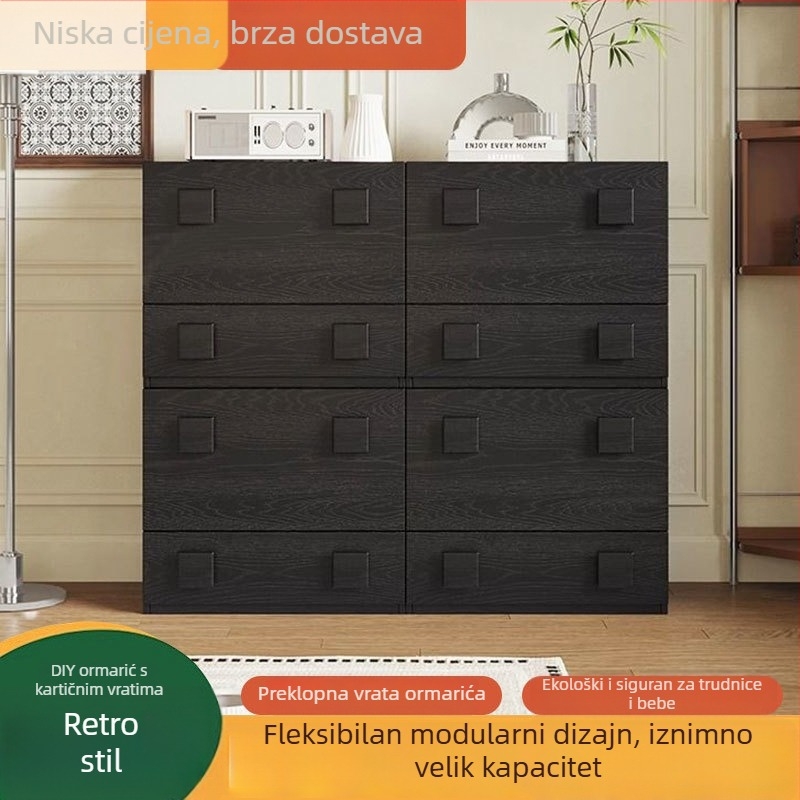 Retro skladišni ormar za male prostore — TV ormarić s uklonjivim noćnim ormarićem i ormar s vratima
