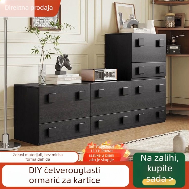 Retro skladišni ormar za male prostore — TV ormarić s uklonjivim noćnim ormarićem i ormar s vratima