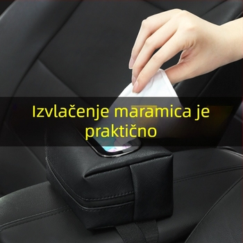 Vješena kutija za maramice za automobil — kreativna kutija za papirnate maramice uz naslon za ruku, unutarnji organizator