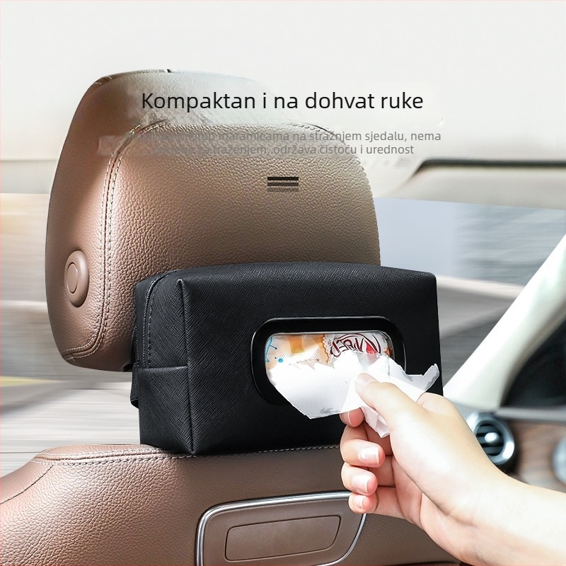Vješena kutija za maramice za automobil — kreativna kutija za papirnate maramice uz naslon za ruku, unutarnji organizator