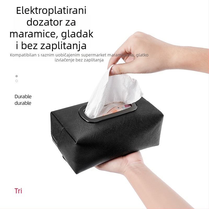 Vješena kutija za maramice za automobil — kreativna kutija za papirnate maramice uz naslon za ruku, unutarnji organizator