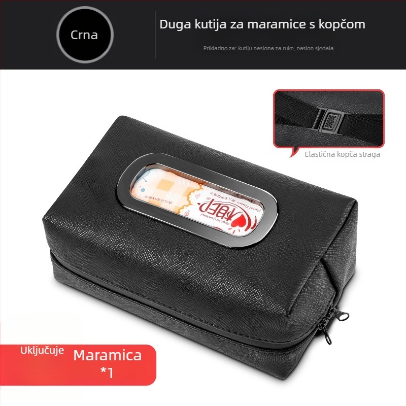 Vješena kutija za maramice za automobil — kreativna kutija za papirnate maramice uz naslon za ruku, unutarnji organizator