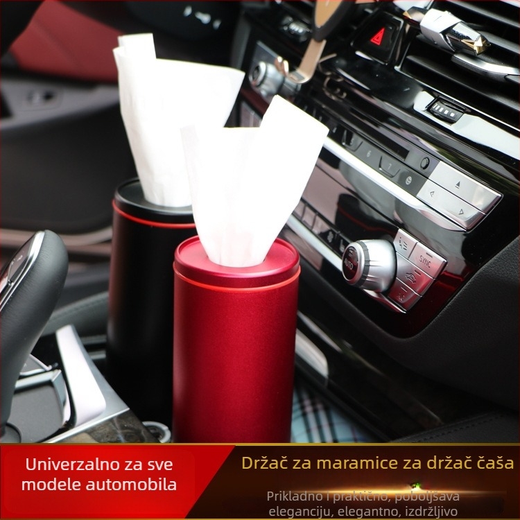Automobilska kutija za maramice od aluminijske legure s prilagođenim logom (16 cm)