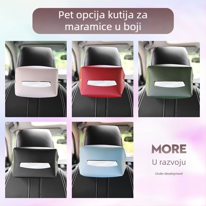 Kožna kutija za maramice za auto, visi unutarnji držač, kompatibilan s vizorom za sunce