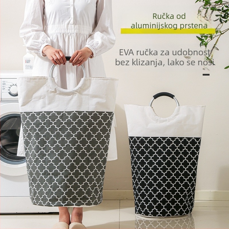 Sklopiva platnena košara za rublje, velika kapaciteta, za kupaonicu