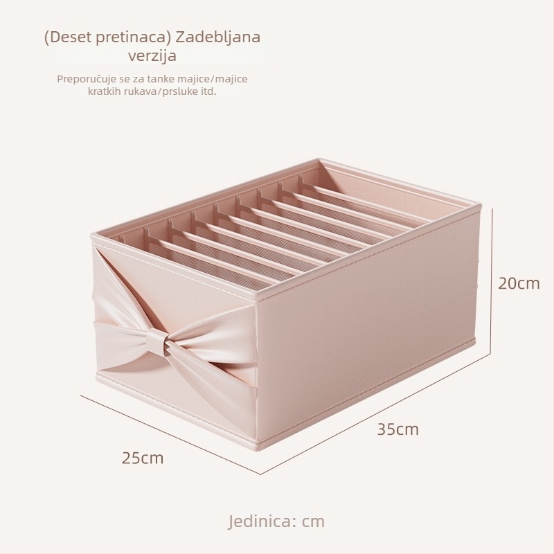 Kutija za pohranu odjeće s pregradama za garderobu i spavaću sobu, organizator za traperice i odjeću