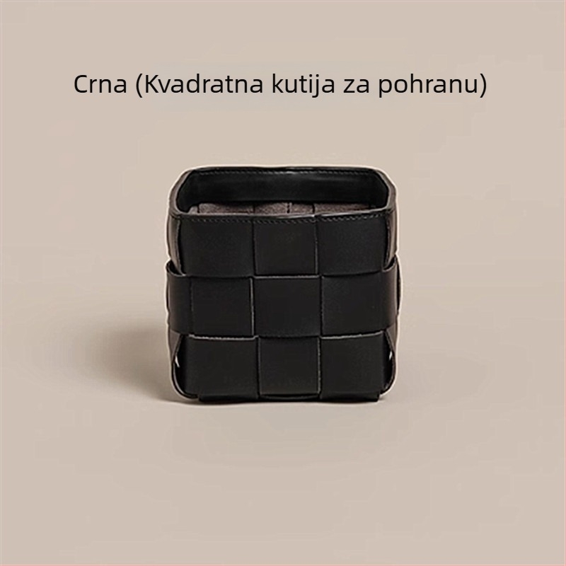 Minimalistička kožna kutija za pohranu, kvadratna, troetažni organizator za stolni ili ulazni prostor