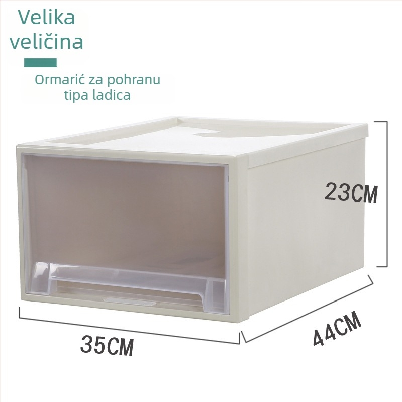 Velika plastična kutija s ladicama za donje rublje i čarape – 18L, za odjeću i igračke