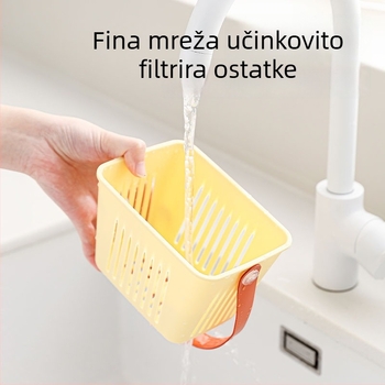 Plavi bezbušenjački koš za odvod ispod sudopera s visećim remenom, za posuđe i pribor za slavinu