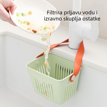 Plavi bezbušenjački koš za odvod ispod sudopera s visećim remenom, za posuđe i pribor za slavinu