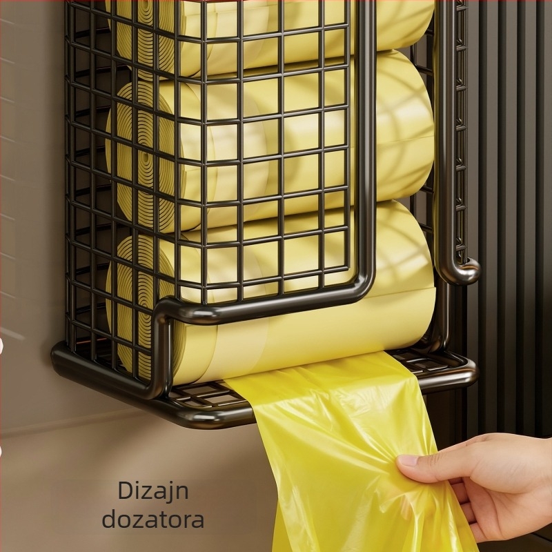 Organizator za vrećice za kuhinju, koš za plastične vrećice, zidni držač bez bušenja, dispenser za vrećice