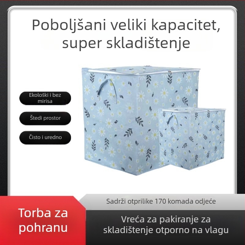 Torbe za skladištenje s zatvaračem za odjeću i pokrivače, netkani materijal, velika zapremina
