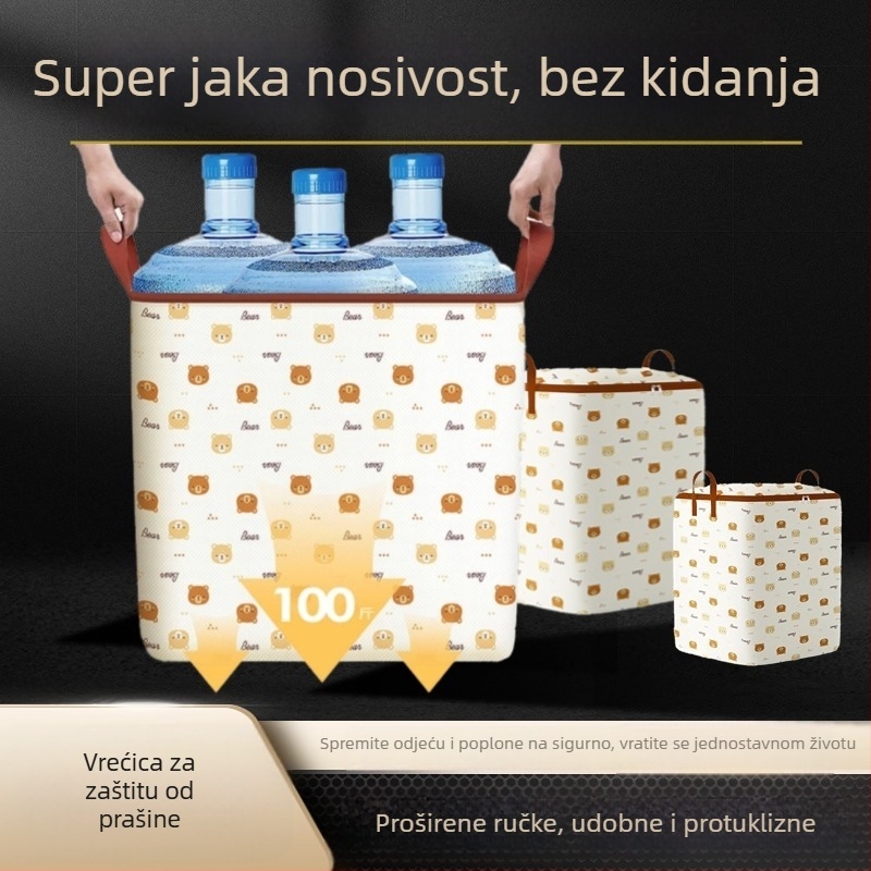 Torbe za skladištenje s zatvaračem za odjeću i pokrivače, netkani materijal, velika zapremina
