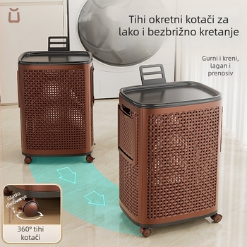 Koš za prljavu odjeću s kotačićima, mobilan za kuću, spavaću sobu i kupaonicu, velik kapacitet skladištenja