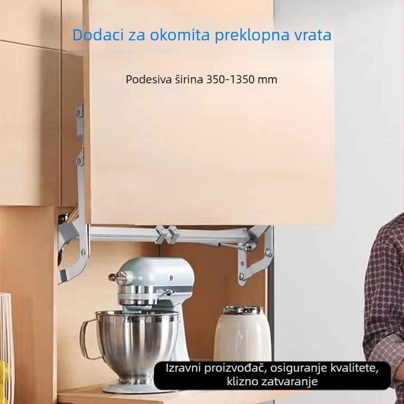 Pneumatska podrška za vertikalno preklopna vrata ormara – hardver dodatak