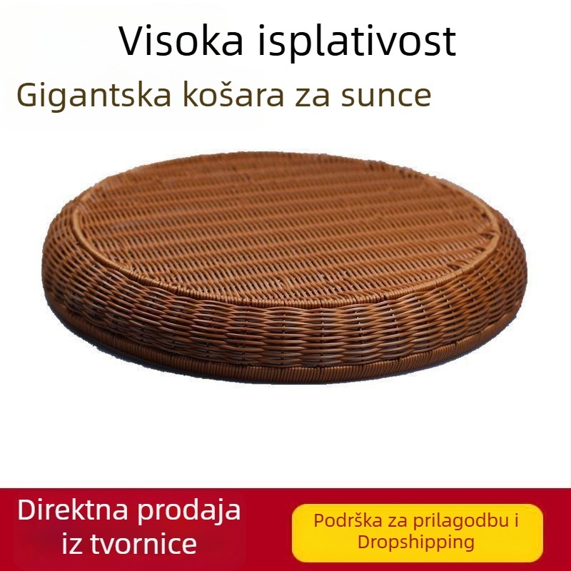 Okrugli PP tkaninski sušilni koš za čaj i povrće, veliki stolni spremnik za skladištenje