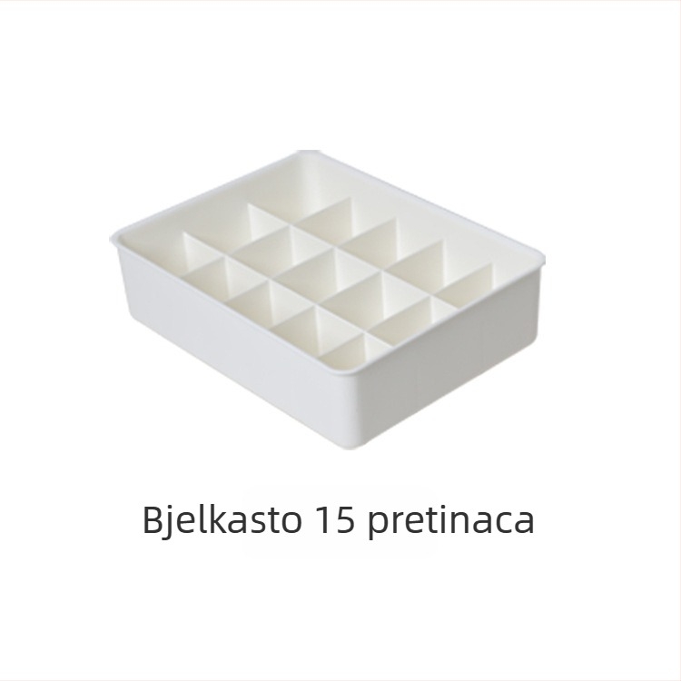 Plastična kutija za pohranu donjeg rublja i čarapa s pregradama, ladic̦astog stila