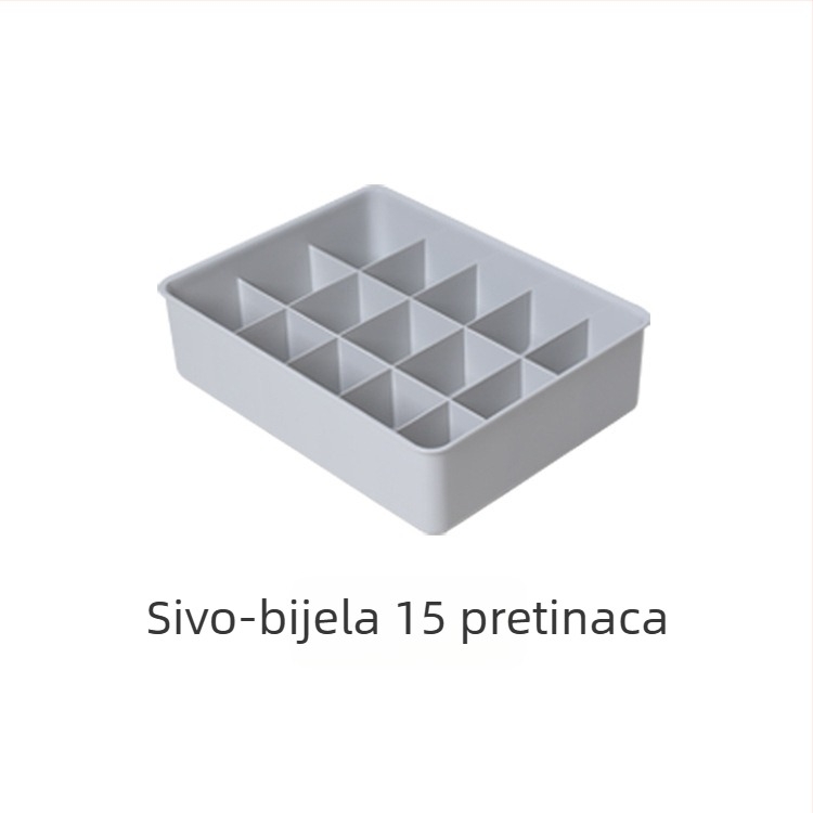 Plastična kutija za pohranu donjeg rublja i čarapa s pregradama, ladic̦astog stila