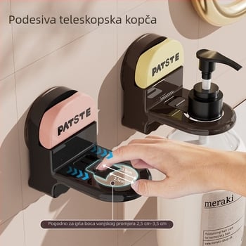 Držač za zid s usisnom čašom za kupaonicu – za šampon, gel za tuširanje i sredstva za dezinfekciju ruku (bez bušenja)