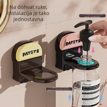 Držač za zid s usisnom čašom za kupaonicu – za šampon, gel za tuširanje i sredstva za dezinfekciju ruku (bez bušenja)
