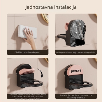 Držač za zid s usisnom čašom za kupaonicu – za šampon, gel za tuširanje i sredstva za dezinfekciju ruku (bez bušenja)